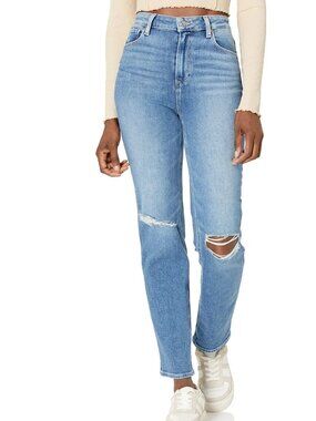 NWOT Paige Stella High Rise Straight Leg Stretch Jeans In Fillmore Destructed 28